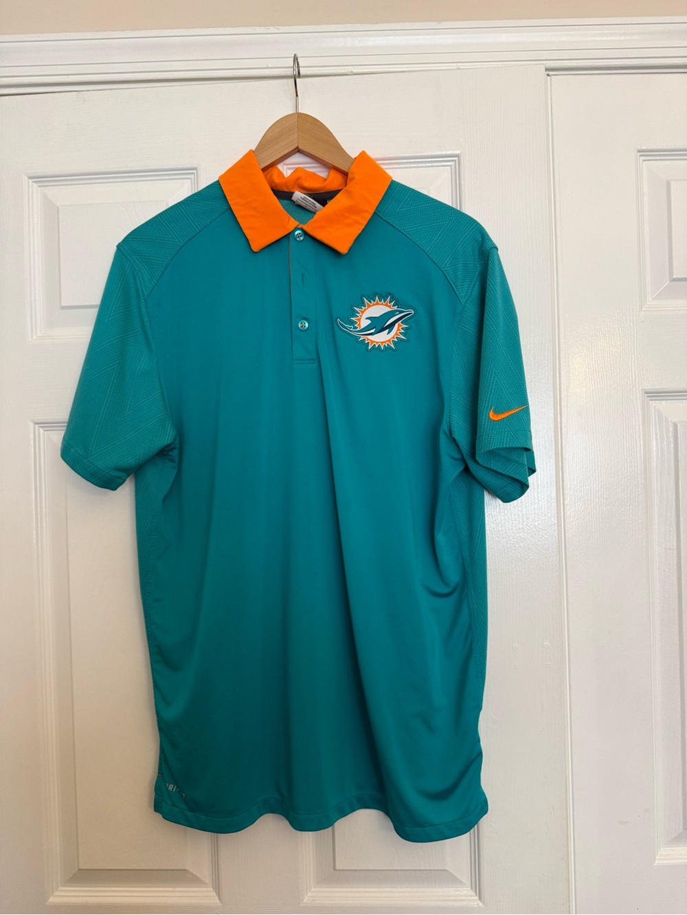 Nike Teal Polo with Orange Contrast Collar